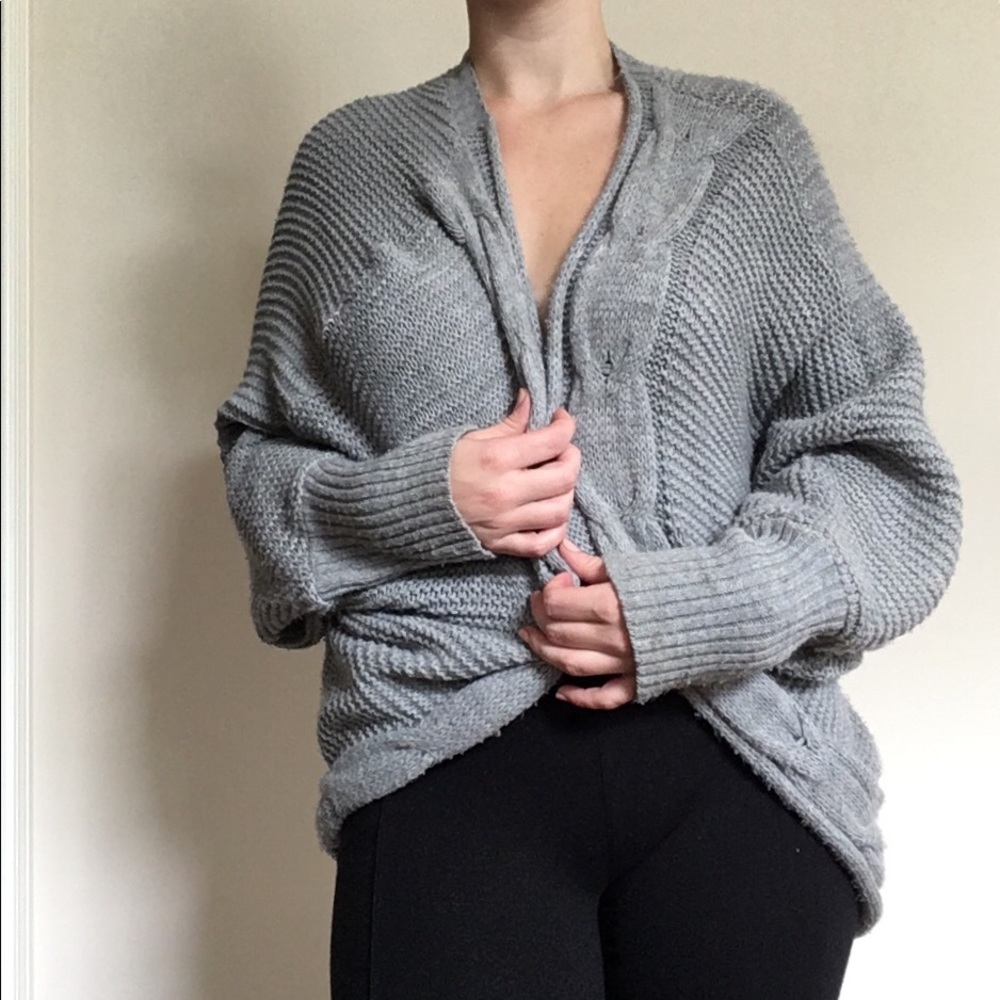 Blue/Grey Batwing Cardigan